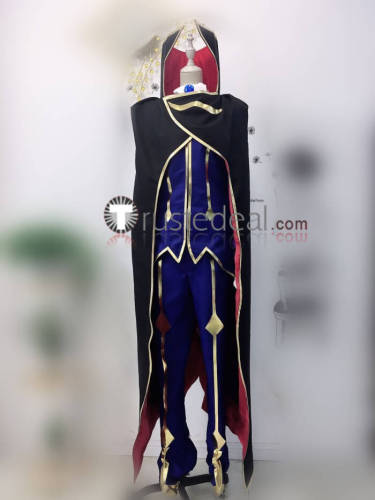 Code Geass Lelouch of the Rebellion Zero Black Knights Purple Blue Cosplay Costume 2