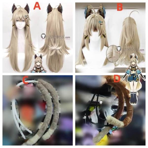 Genshin Impact Kirara Cosplay Brown Cosplay Wig Tails