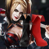 Batman Arkham Knight Clown Girl Harley Quinn Chritsmas Red Black Cosplay Shoes Boots