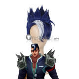 League of Legends LOL Sett The Boss Academy Darius Blue Silver White Red Styled Cosplay Wig