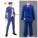 Ace Attorney Phoenix Wright Kristoph Gavin Blue Suit Cosplay Costume