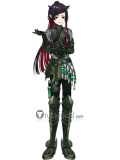 Disney Twisted-Wonderland Lilia Vanrouge Right General's Armor Black Red Styled Cosplay Wig