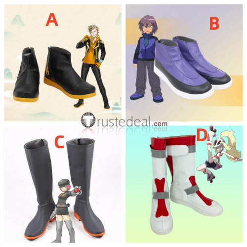 Pokemon Trainer Paul Team Rocket Grunt Korrina Pokemon Go Team Instinct Spark Cosplay Shoes Boots