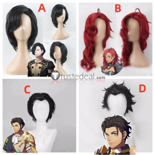 Fire Emblem Three Houses Hubert Hapi Claude von Riegan Styled Red Black Cosplay Wig