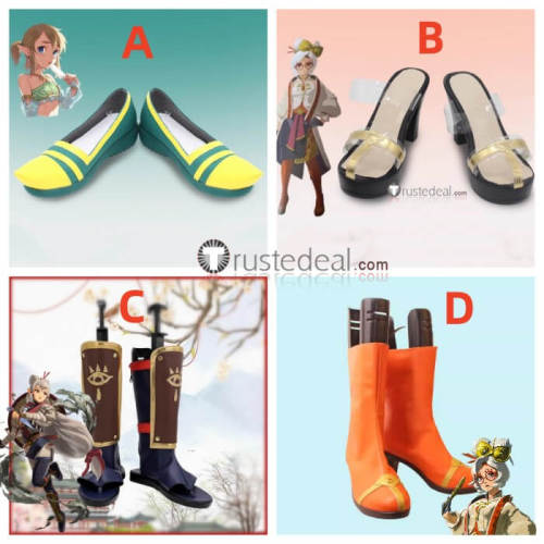 The Legend of Zelda Tears of the Kingdom Purah Impa Link Cosplay Shoes Boots