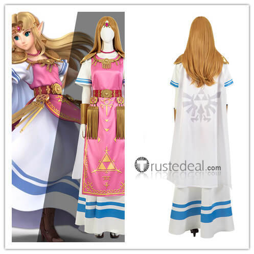 Super Smash Bros Ultimate Princess Zelda Pink Cosplay Costume