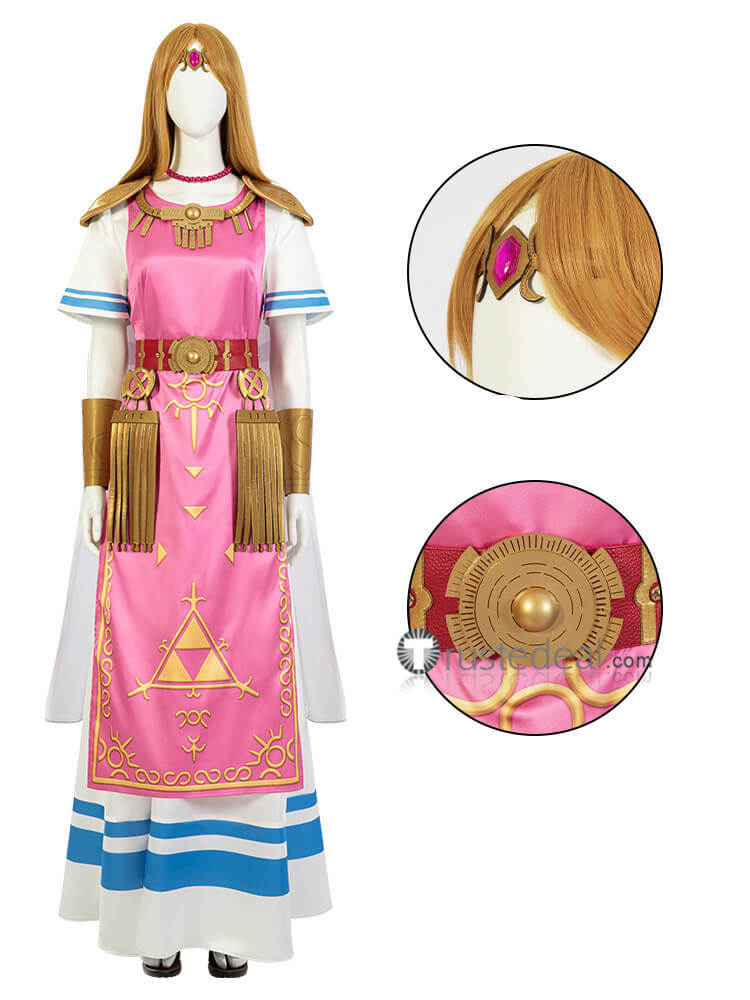 Super Smash Bros Ultimate Princess Zelda Pink Cosplay Costume