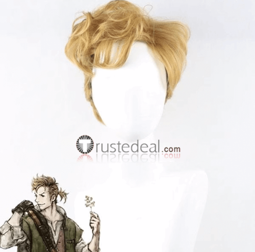 Octopath Traveler Apothecary Alfyn Greengrass Blonde Styled Cosplay Wig