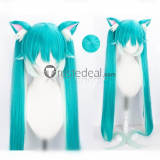 Vocaloid Snow Miku 2023 Karune Shiie Calne Ca Hatsune Miku Wonderland Cat Puss Cat in Boots Ponytails Cosplay Wig