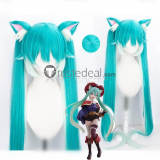 Vocaloid Snow Miku 2023 Karune Shiie Calne Ca Hatsune Miku Wonderland Cat Puss Cat in Boots Ponytails Cosplay Wig