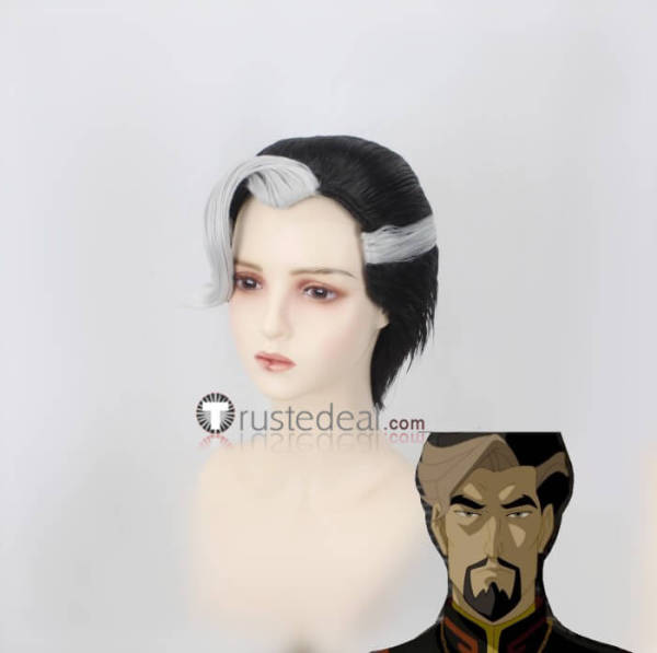 Doctor Strange Marvel Dr. Stephen Strange Halloween Styled Black Silver Ponytail Cosplay Wig
