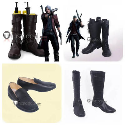 Game Devil May Cry 5 Dante Cosplay Brown Shoes Boots