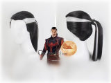 Doctor Strange Marvel Dr. Stephen Strange Halloween Styled Black Silver Ponytail Cosplay Wig