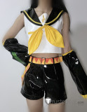 Vocaloid Kagamine Rin Len Original Pleather Cosplay Costume