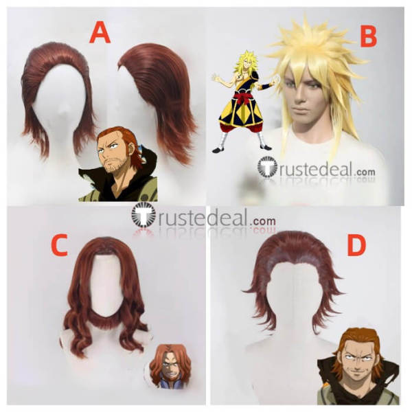 Fairy Tail Zancrow Gildarts Clive Blonde Brown Styled Cosplay Wig