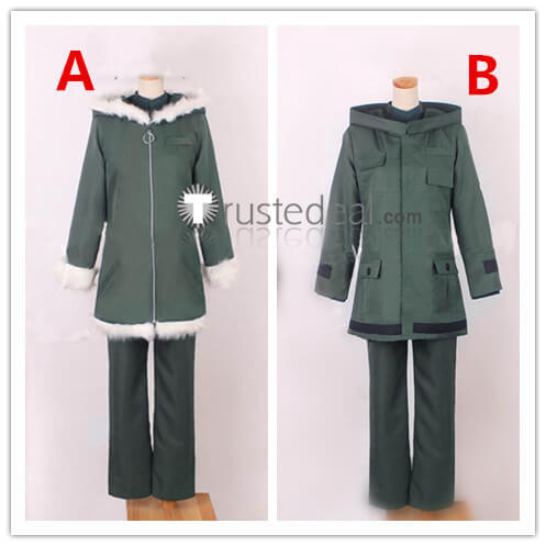Girls' Last Tour Shoujo Shuumatsu Ryokou Chito Yuuri Green Military Uniform Cosplay Costume