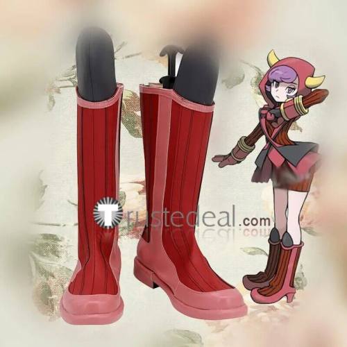Pokemon Maxie Team Magma Courtney Red Cosplay Shoes Boots