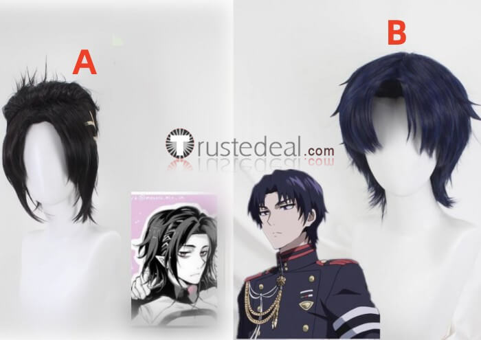 Seraph of the End Owari no Serafu Vampire Reign Guren Ichinose Blue Black  Cosplay Wig