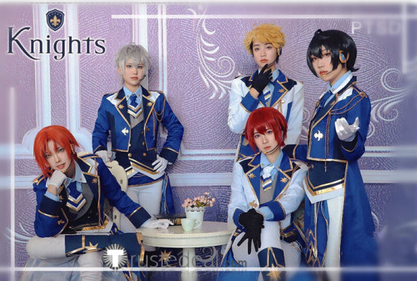 Ensemble Stars Knights Starlight Ritsu Arashi Izumi Tsukasa Leo Blue Team Uniform Cosplay Costume