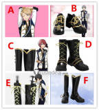 Ensemble Stars Knights Ritsu Arashi Izumi Tsukasa Leo Team Uniform Black Cosplay Shoes Boots