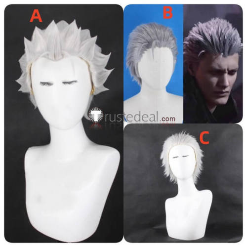 Devil May Cry Vergil Silver Styled Cosplay Wig