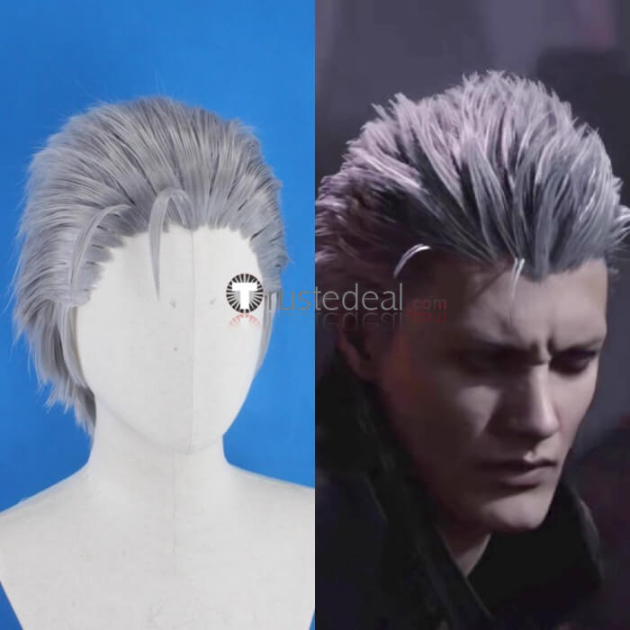 Devil May Cry 5 DMC5 Vergil Silver Cosplay Wig