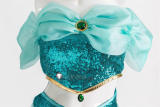 Aladdin Disney Princess Jasmine Blue Holiday Cosplay Costume