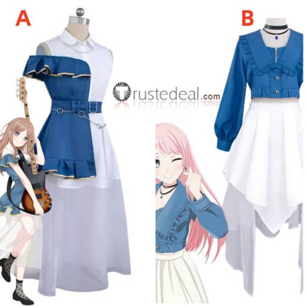 BanG Dream! It's MyGO Anon Chihaya Soyo Nagasaki Blue White Cosplay Costume