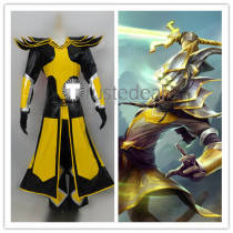 League of Legends Wuju Bladesman Master Yi Yellow Black Cosplay Costume