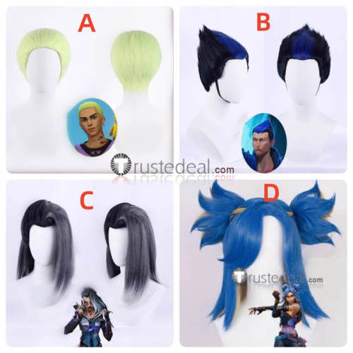 Valorant Fade Neon Gekko Yoru Blue Grey Cosplay Wig