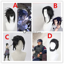 Naruto Sasuke Uchiha Asuma Sarutobi Black Styled Cosplay Wig Beard