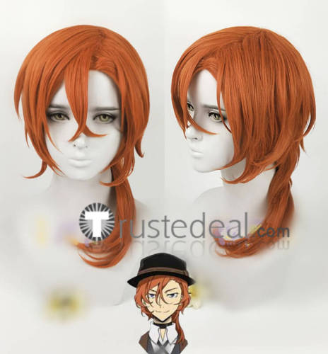 Bungou Stray Dogs Chuya Nakahara Mori Ougai Orange Black Cosplay Wig