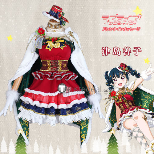 Love Live Sunshine Aqours Chika Dia Riko Kanan Ruby Yoshiko You Mari Hanamaru Christmas Cosplay Costume