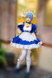 Neon Genesis Evangelion Rei Ayanami Blue Maid Lolita Cosplay Costume