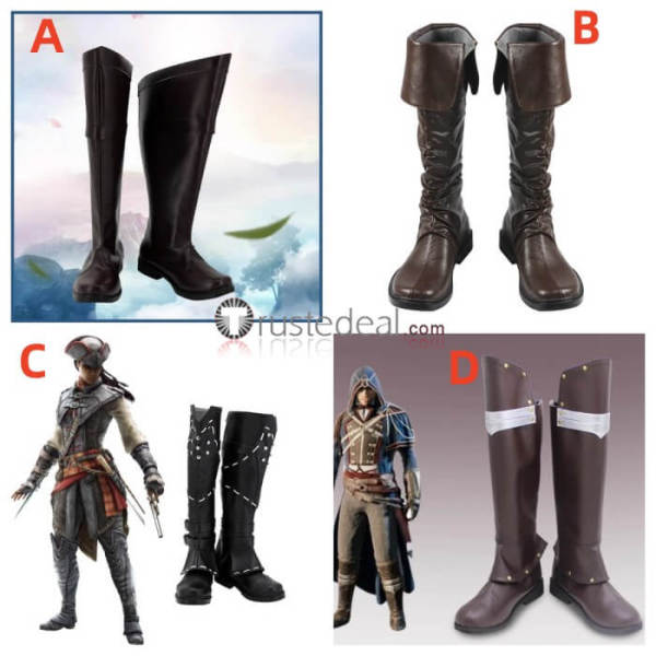 Assassin's Creed Arno Victor Dorian Edward James Kenway Ezio Aveline de Grandpre Cosplay Boots Shoes