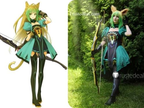 Fate Apocrypha Archer of Red Atalanta Green Cosplay Costume 2