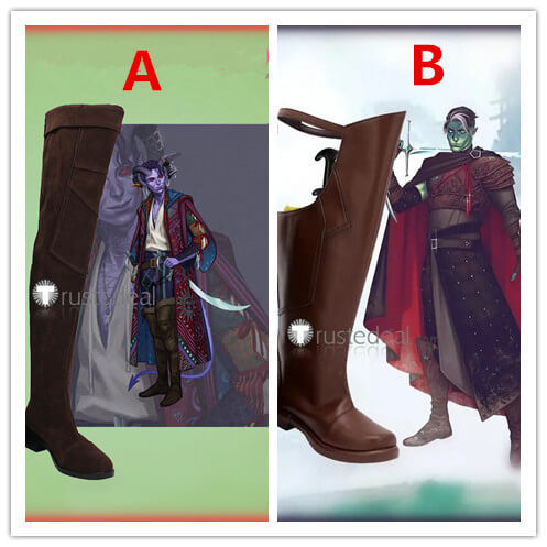 Critical Role Fjord Mollymauk Tealeaf Cosplay Brown Shoes Boots