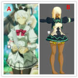 Guilty Gear Elphelt Ramlethal Valentine Ramletherl White Black Green School Academy Uniform Cosplay Costume