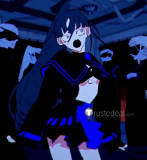 Vocaloid Ado Usseewa Blue Black Cosplay Costume
