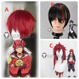 Tensei Shitara Slime Datta Ken Benimaru Flare Lord Diablo Guy Crimson Red Black Styled Cosplay Wig