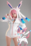 Pokemon Gijinka Sylveon Umbreon Fluffy Jumpsuit Bunny Suit Pink Cosplay Costume