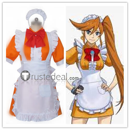Gyakuten Saiban Ace Attorney Athena Cykes Waitress Maid Cosplay Costume
