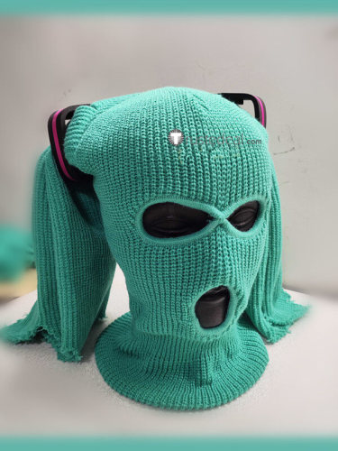 Voclaoid Hatsune Miku Green Blue Knit Mask Head Cover Cosplay Props Accessory