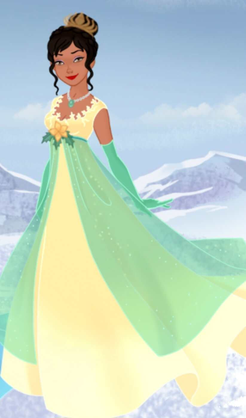 The Princess and the Frog Disney Princess Tiana Green Yellow Dress