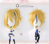 Vocaloid Project Diva X Burning Stone Kagamine Rin Len Blonde Blue Cosplay Wig