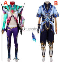 League of Legends LOL Faerie Court Ezreal Porcelain Protector Cosplay Costume