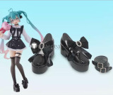 Vocaloid Fashion Subculture Hatsune Miku Birthday Pretty Rabbit Kagamine Rin Black Cosplay Shoes Boots