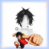 One Piece Marshall·D·Teach Blackbeard Monkey D Luffy Styled Black Curly Cosplay Wig