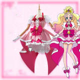 Go Princess Pretty Cure Haruno Haruka Cure Flora Pink Cosplay Costume 2