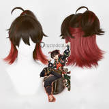 Genshin Impact Gaming Chiori Brown Red Cosplay Wig